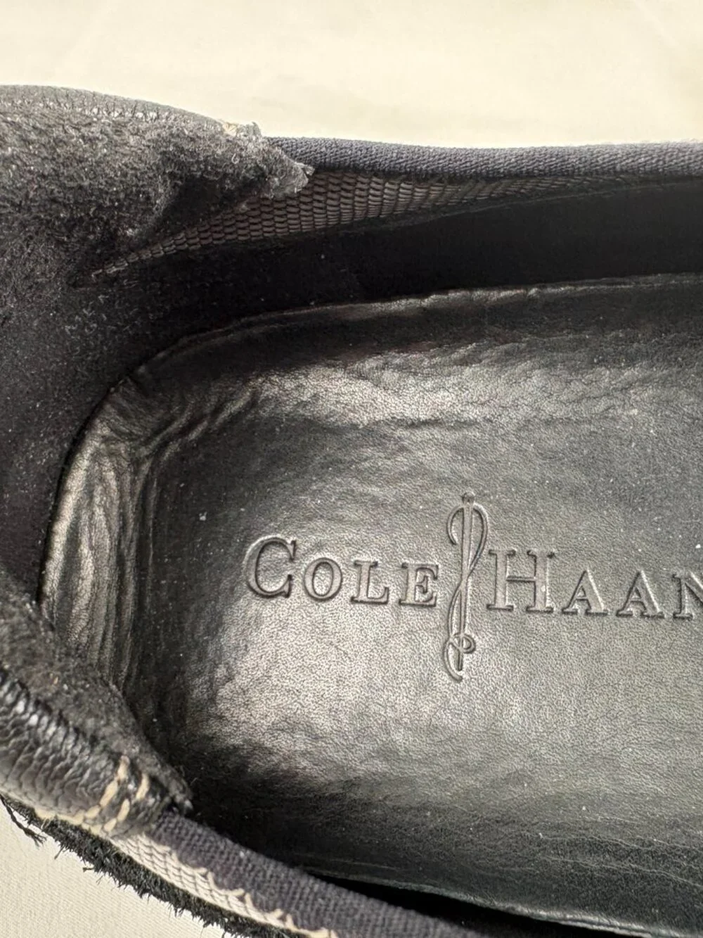 Cole Haan  Men’s Black Leather Suede Slip On Loafers Comfort Size 10 M